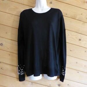 Zara Black Sweater with Pearl Details